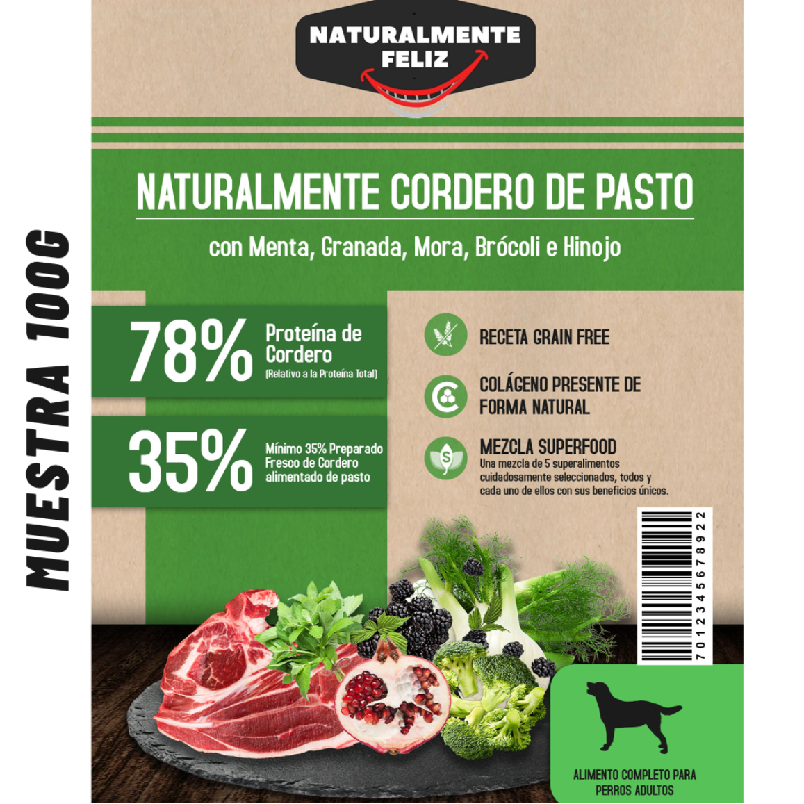 Pack de Prueba "Descubrimiento Gourmet" - Ternera Angus, Salmón Escocés, Pavo de Corral, Cordero de Pasto, Búfalo Italiano, Pollo de corral (6 x 100g ) Raza Mediana/Grande