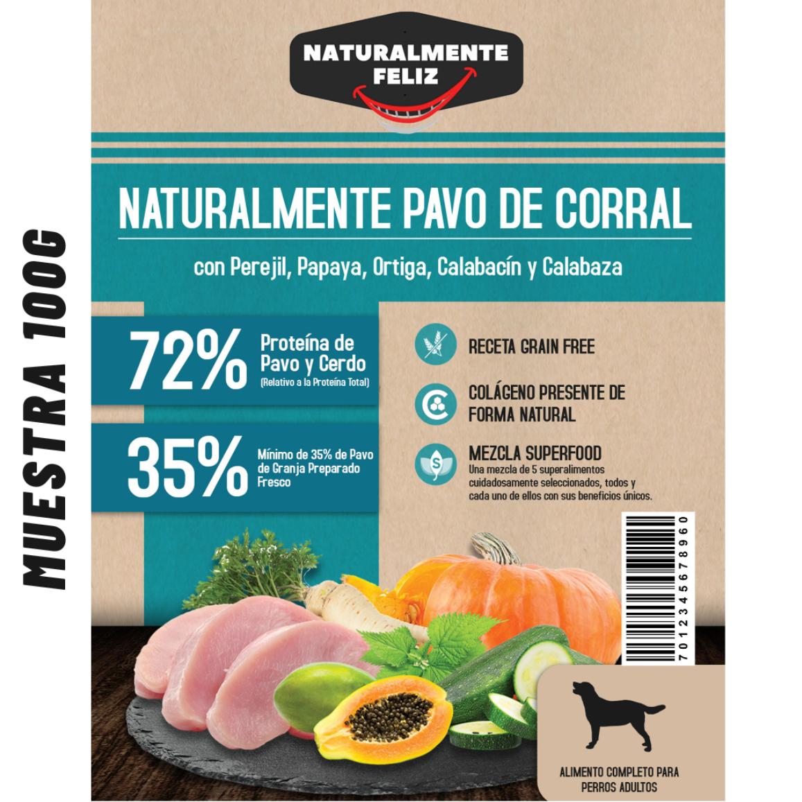 Pack de Prueba "Descubrimiento Gourmet" - Ternera Angus, Salmón Escocés, Pavo de Corral, Cordero de Pasto, Búfalo Italiano, Pollo de corral (6 x 100g ) Raza Mediana/Grande