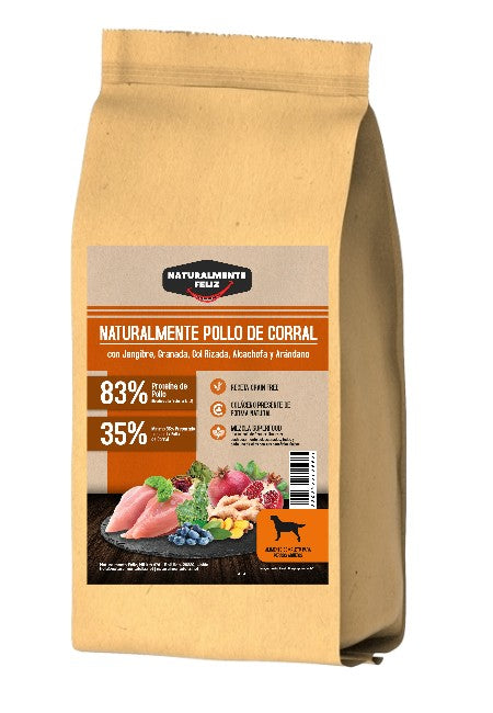 Naturalmente Pollo de Corral con super alimentos - Pienso seco para razas medianas/grandes 6kg