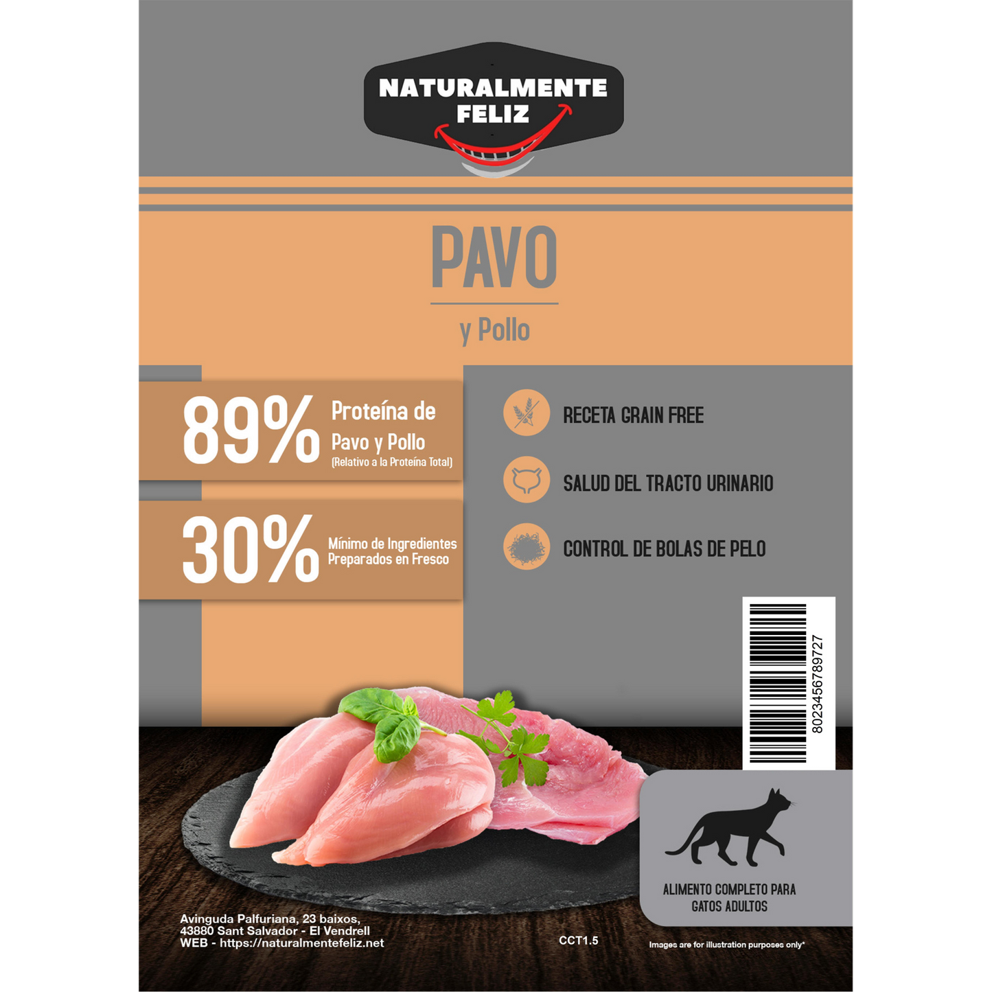 Pienso Natural para gato Pavo y Pollo