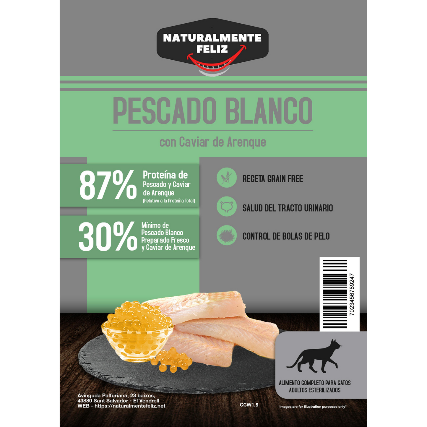 Pienso Natural para gato Pescado Blanco con caviar de arenque