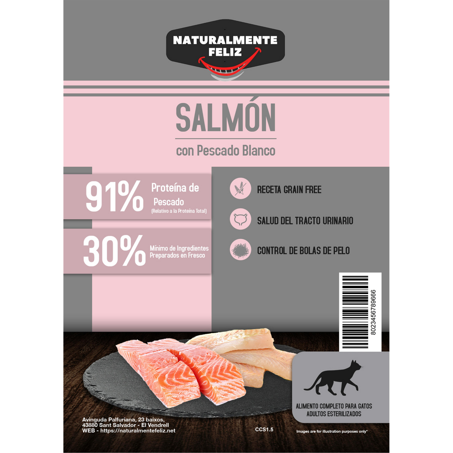 Pienso Natural para gato Salmón y Pescado blanco