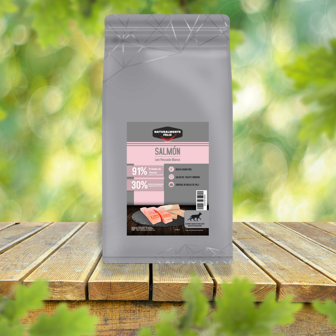 Pienso Natural para gato Salmón y Pescado blanco Bolsa zip