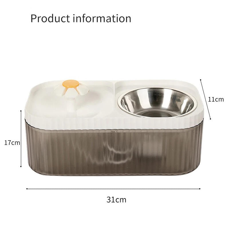 Comedero y Bebedero para Mascotas con Fuente – Alimentación y Agua Fresca en un Solo Lugar