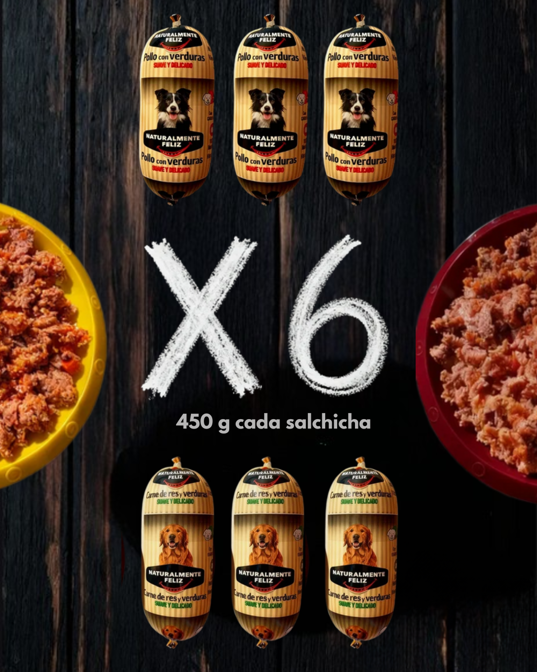 Menú x6 - Mix de Pollo y Ternera fresca con verduras