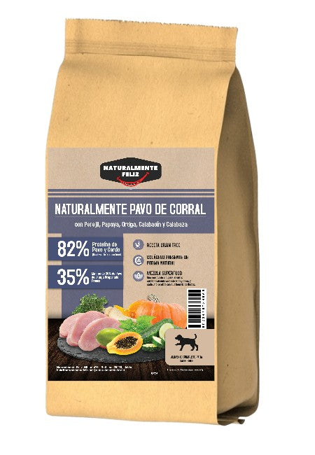 Naturalmente Pavo de Corral con super alimentos - Pienso seco para cachorros 6kg