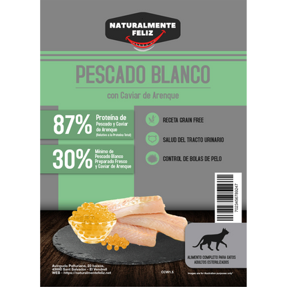 Pienso Natural para gato Pescado Blanco con caviar de arenque