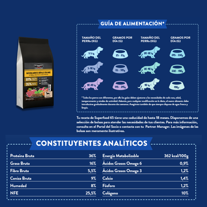Naturalmente Búfalo Italiano con super alimentos - Pienso seco raza mediana/grande 6kg