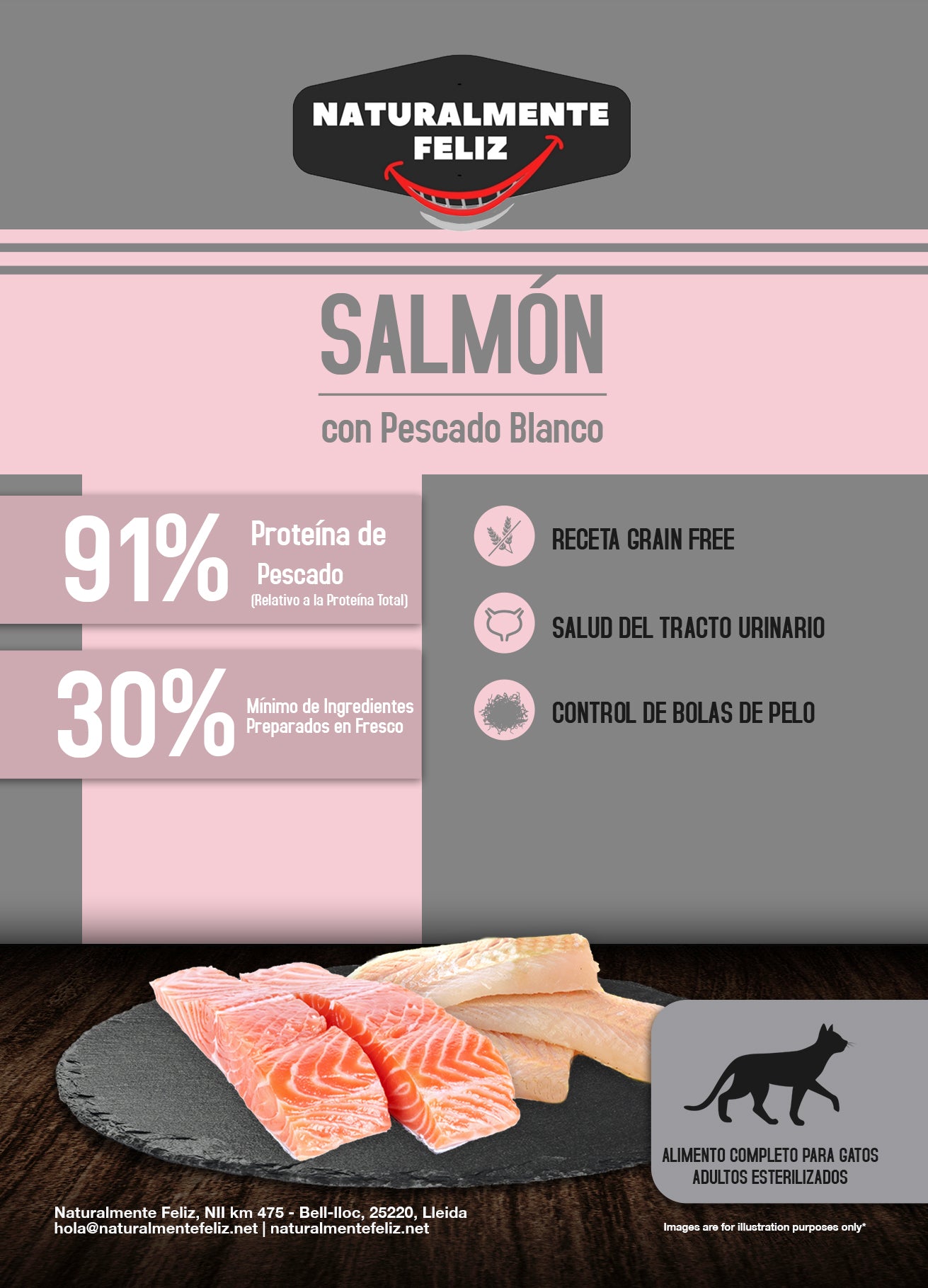 Pienso para gatos de salmón y pescado blanco 100% natural: la mejor opción para el bienestar y la salud de tu gato (1,5kg)
