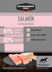 Thumbnail for Pienso para gatos de salmón y pescado blanco 100% natural: la mejor opción para el bienestar y la salud de tu gato (1,5kg)
