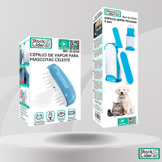Pack Cepillo para Mascotas + Cepillo Quitapelusas – Tu Aliado Definitivo Contra el Pelo